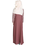 Role Down Abaya Pink