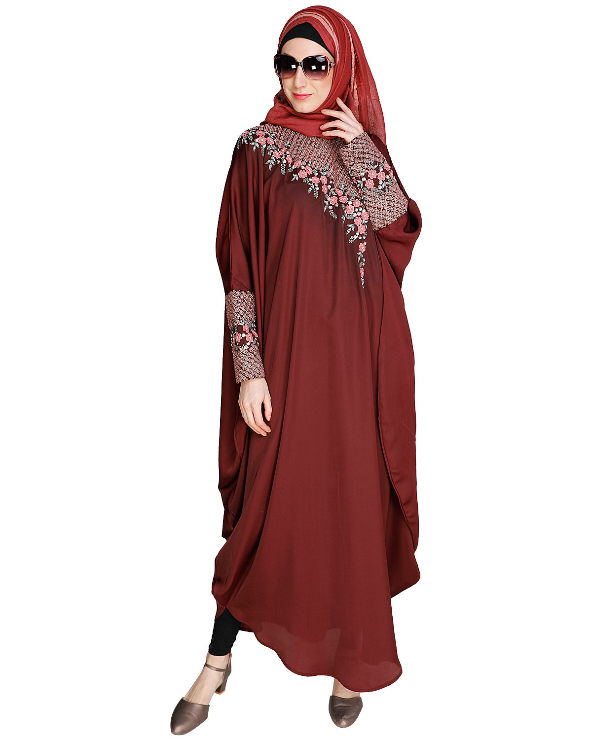 Luxury Grey Kaftan Wine