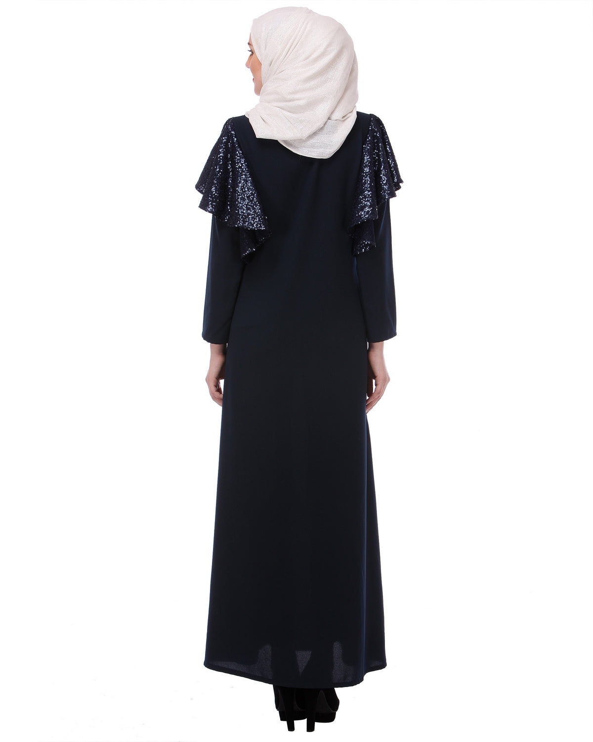 Butterfly Blue sequined Abaya Blue