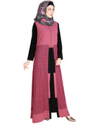 Lace Jacket Abaya Black