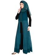 Lace Jacket Abaya Green