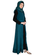 Lace Jacket Abaya Green