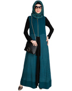 Lace Jacket Abaya Green