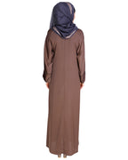 Classic Button down Abaya Brown