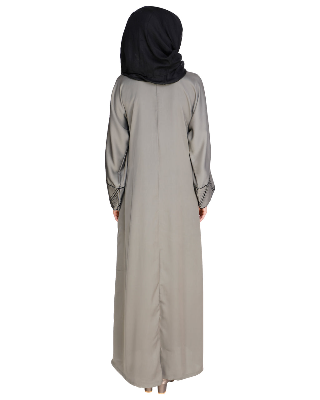 Classic Button down Abaya Grey