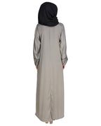 Classic Button down Abaya Grey