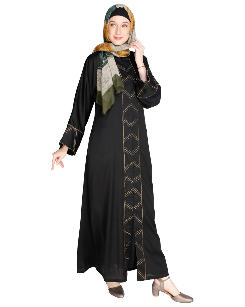 Classic Button down Abaya Black