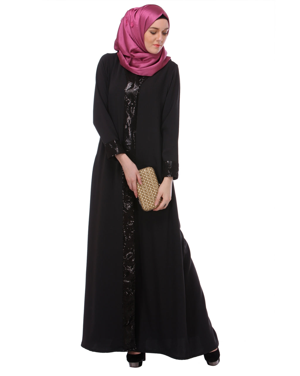 Falsa sequined Formal Abaya Black S