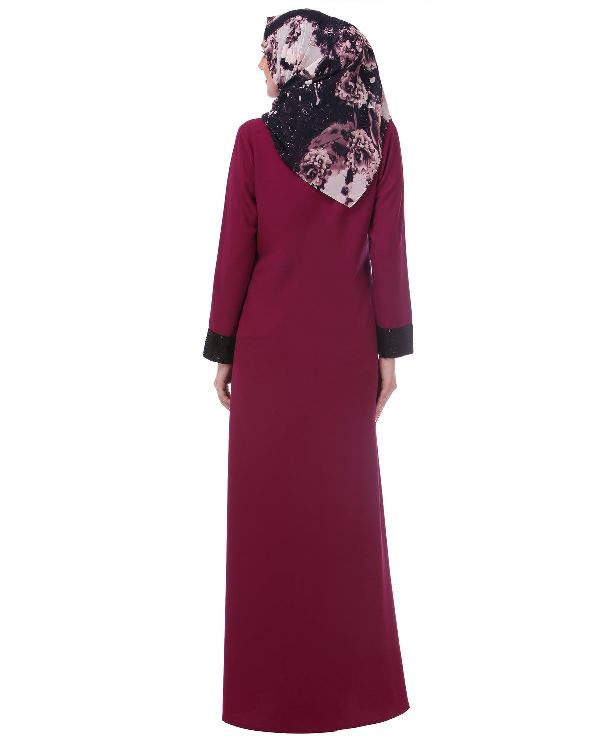 Falsa sequined Formal Abaya Pink S