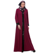 Falsa sequined Formal Abaya Pink S