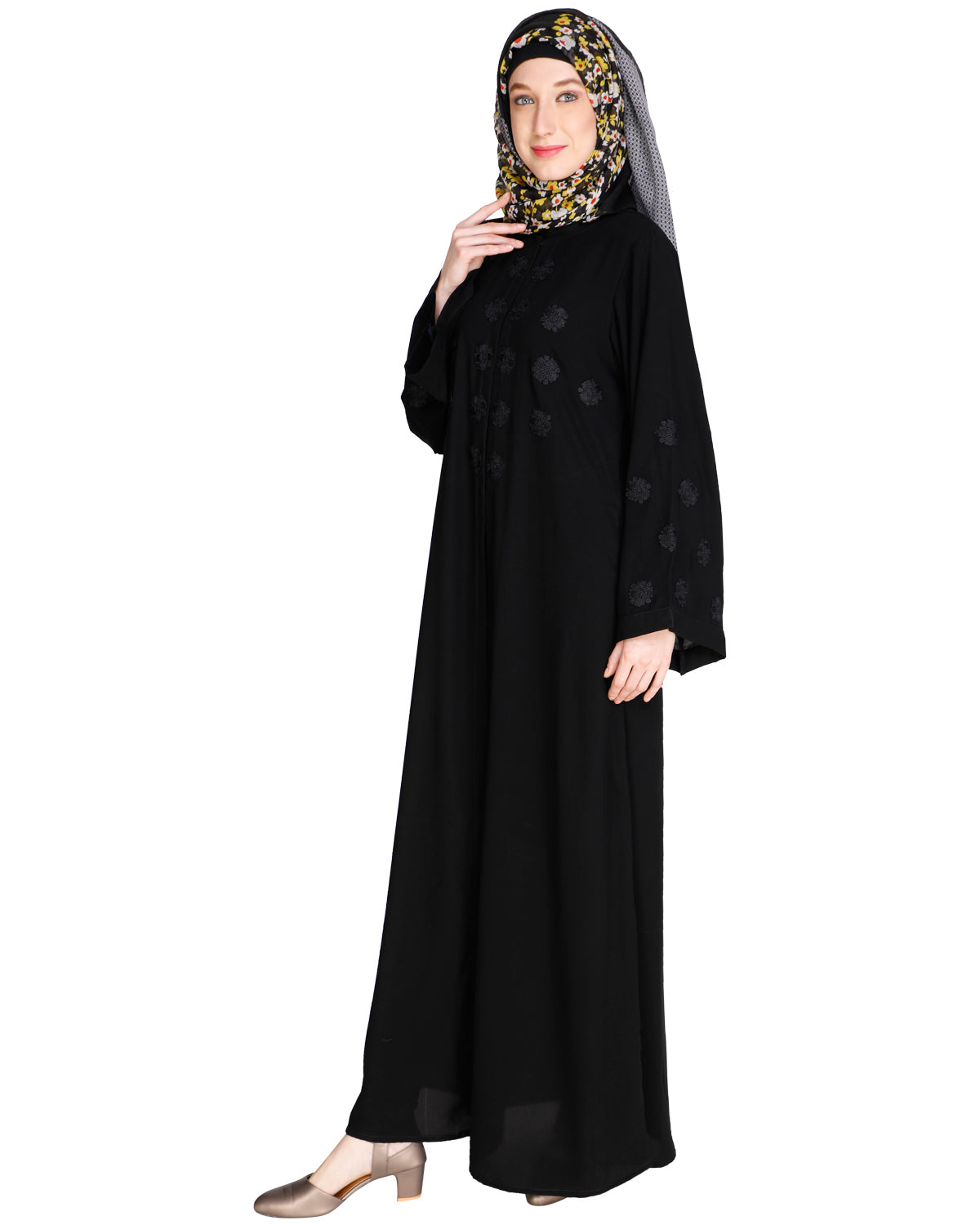 Flowless Abaya Black