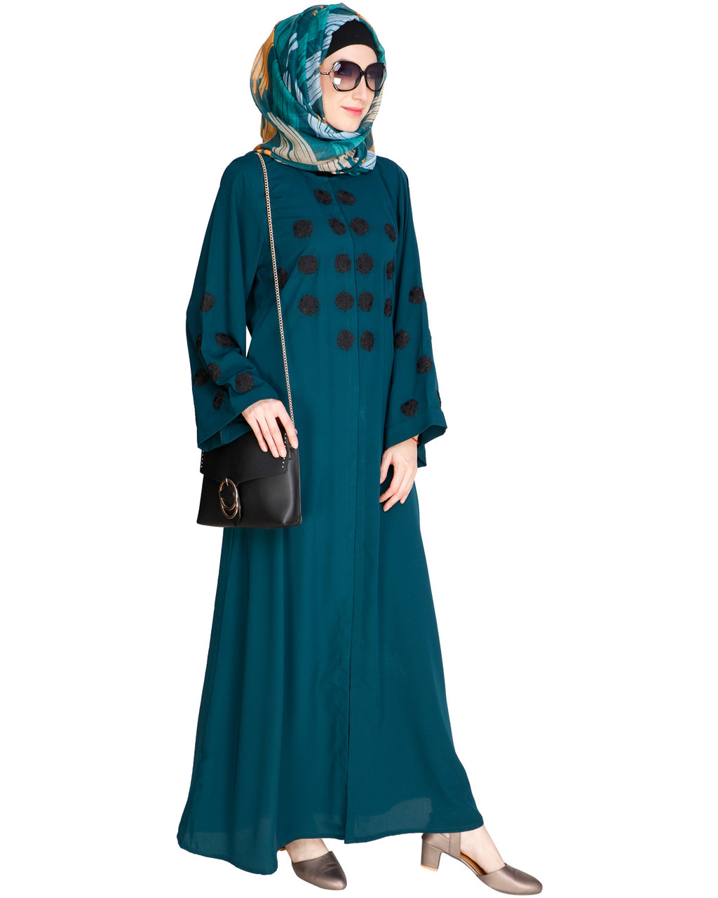 Flowless Abaya Bottle Green