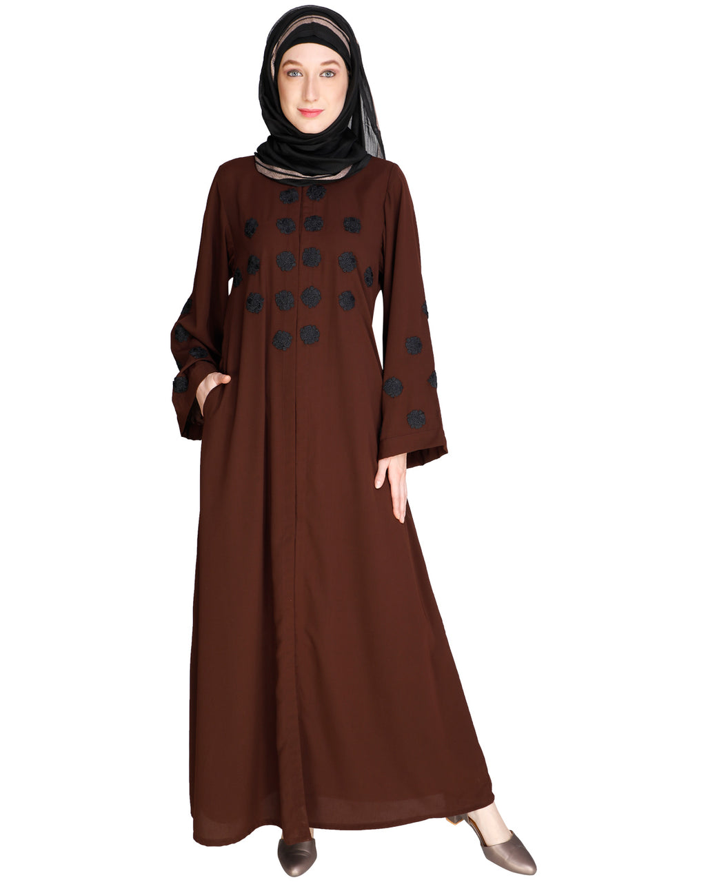 Flowless Abaya Dark Brown