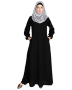Gathered Sleeves Abaya Beige