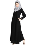 Gathered Sleeves Abaya Beige