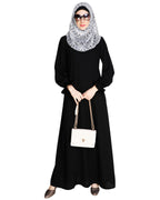 Gathered Sleeves Abaya Beige