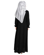 Gathered Sleeves Abaya Black