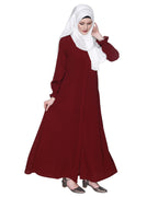 Gathered Sleeves Abaya Onion Pink