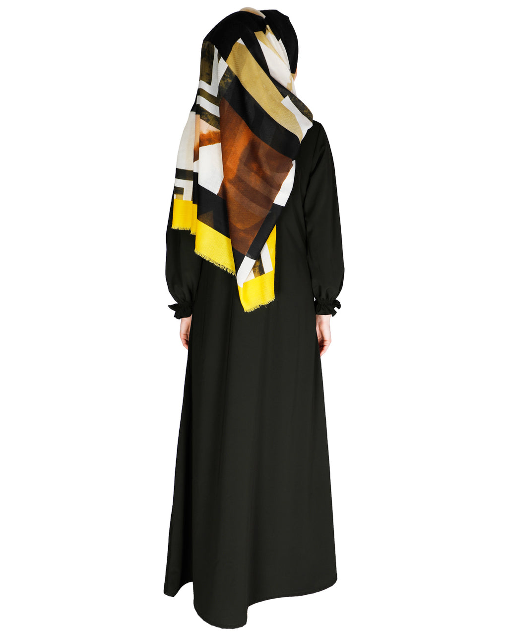Gathered Sleeves Abaya Olive