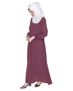 Gathered Sleeves Abaya Purple