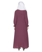 Gathered Sleeves Abaya Onion Pink