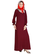 Gathered Sleeves Abaya Olive