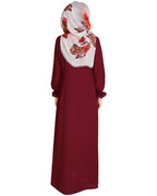 Gathered Sleeves Abaya Purple