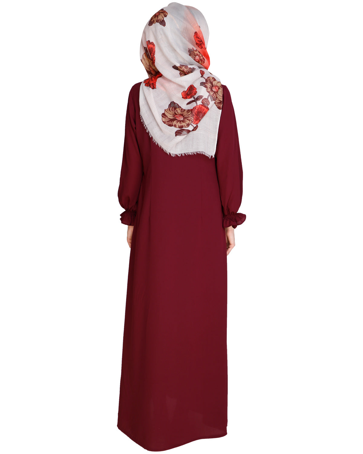 Gathered Sleeves Abaya Purple