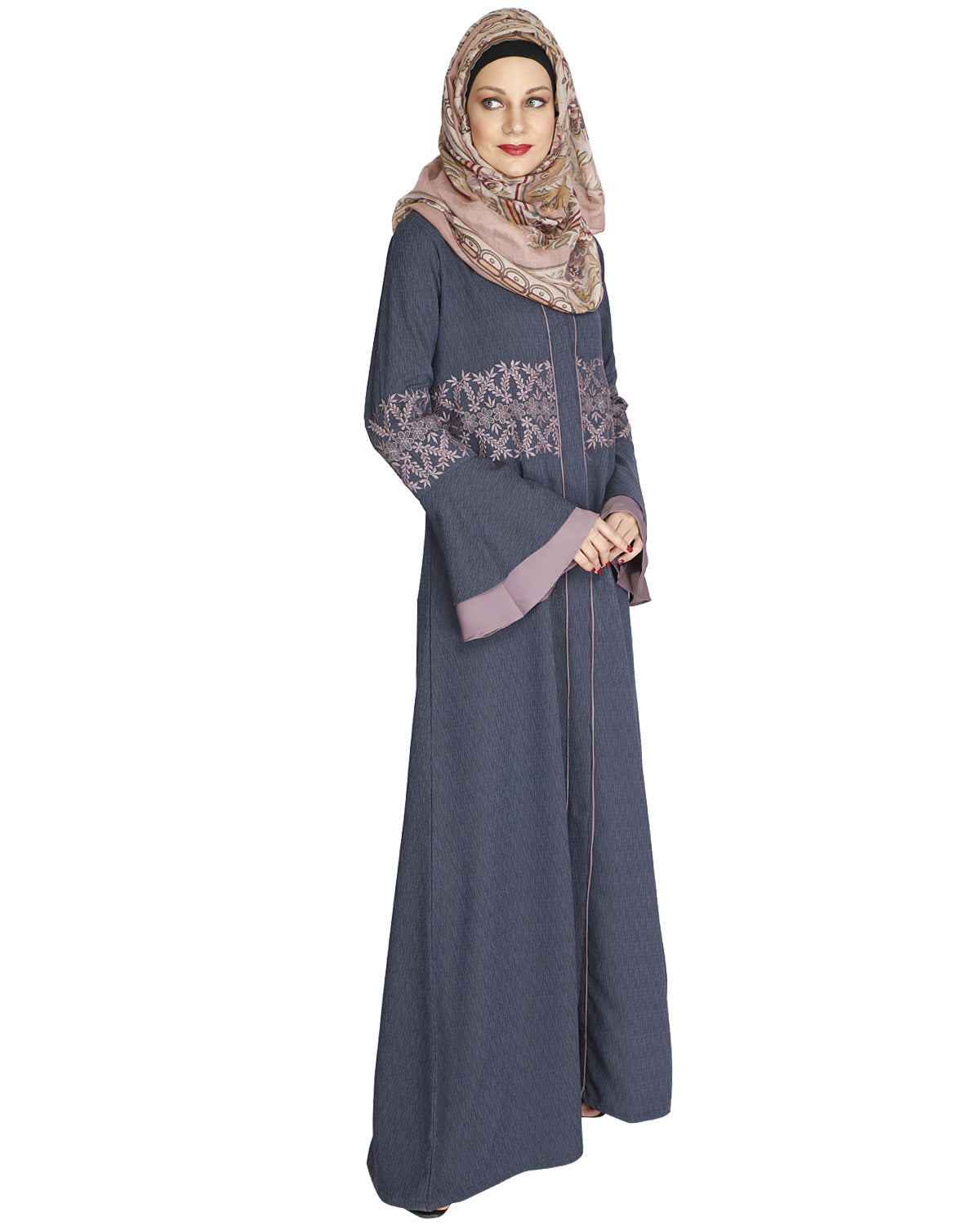 Jingle Bell Abaya Steel Blue