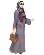 Classic Dubai Style Abaya Grey