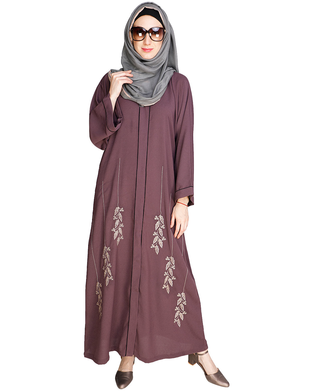 Classic Dubai Style Abaya Onion Pink