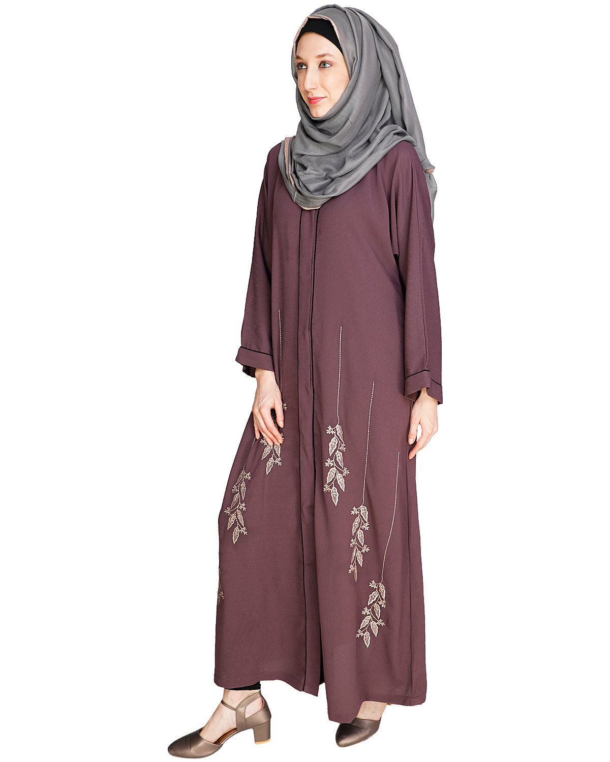 Classic Dubai Style Abaya Onion Pink