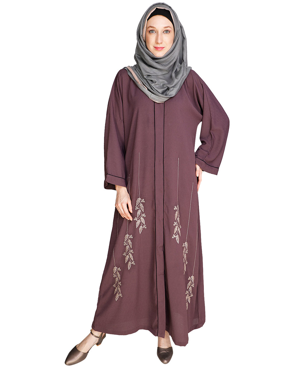 Classic Dubai Style Abaya Onion Pink