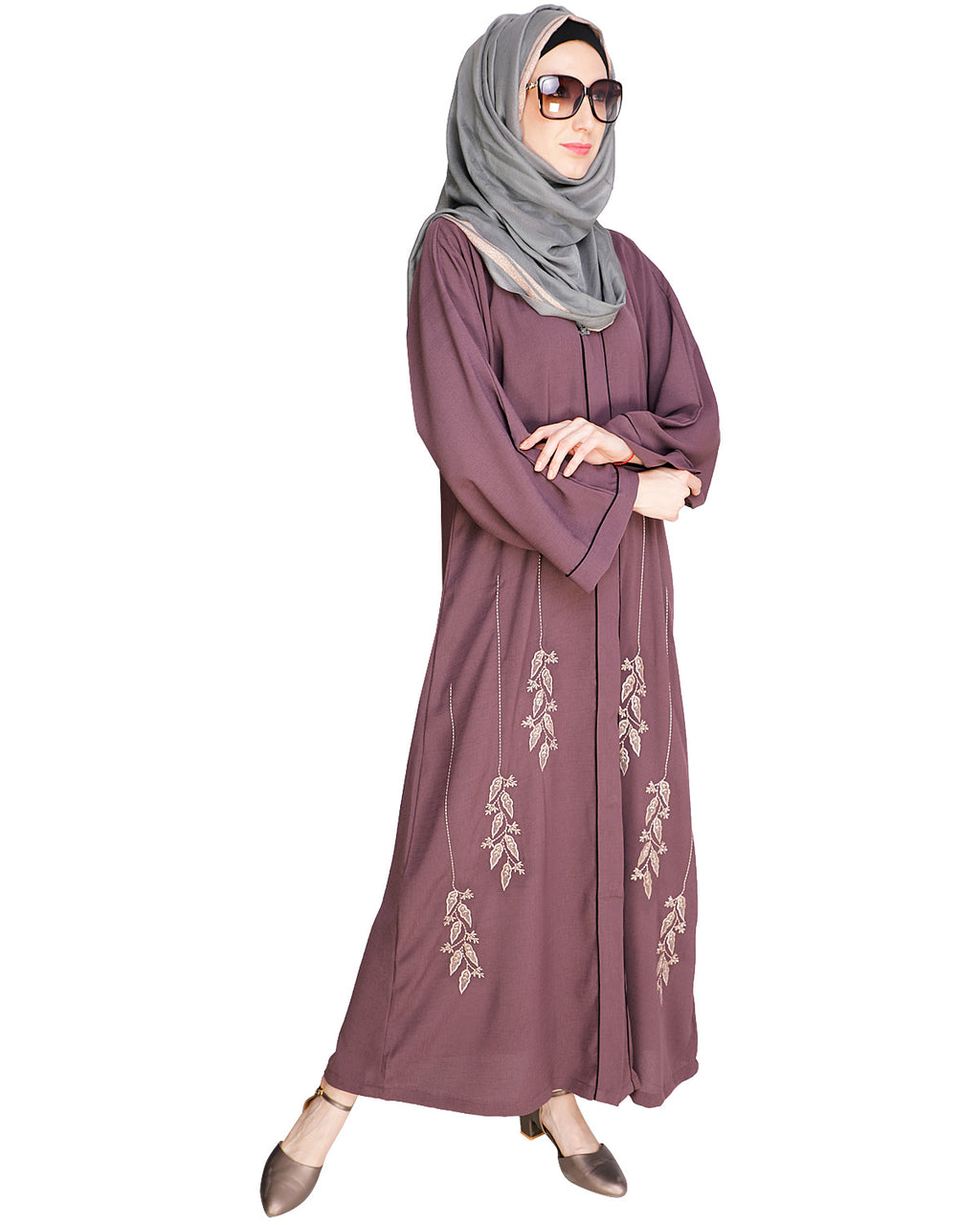 Classic Dubai Style Abaya Onion Pink