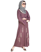 Classic Dubai Style Abaya Onion Pink