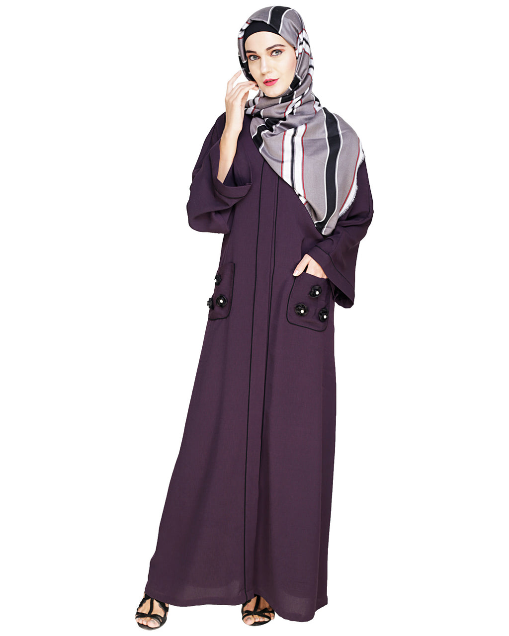Classic Dubai Style Abaya Purple