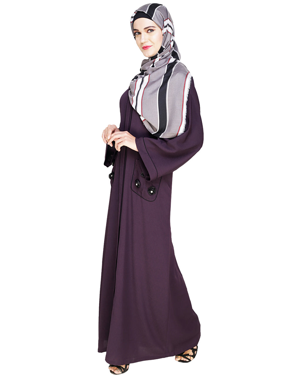 Classic Dubai Style Abaya Purple