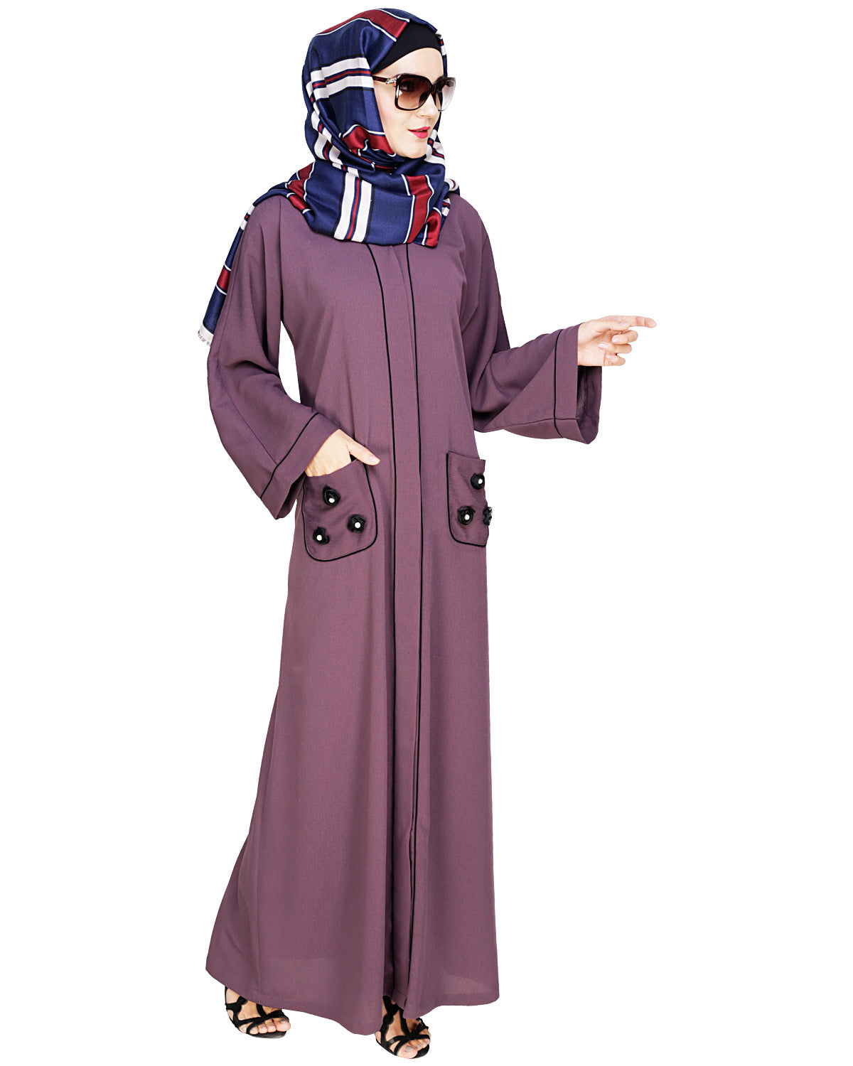 Classic Dubai Style Abaya Violet