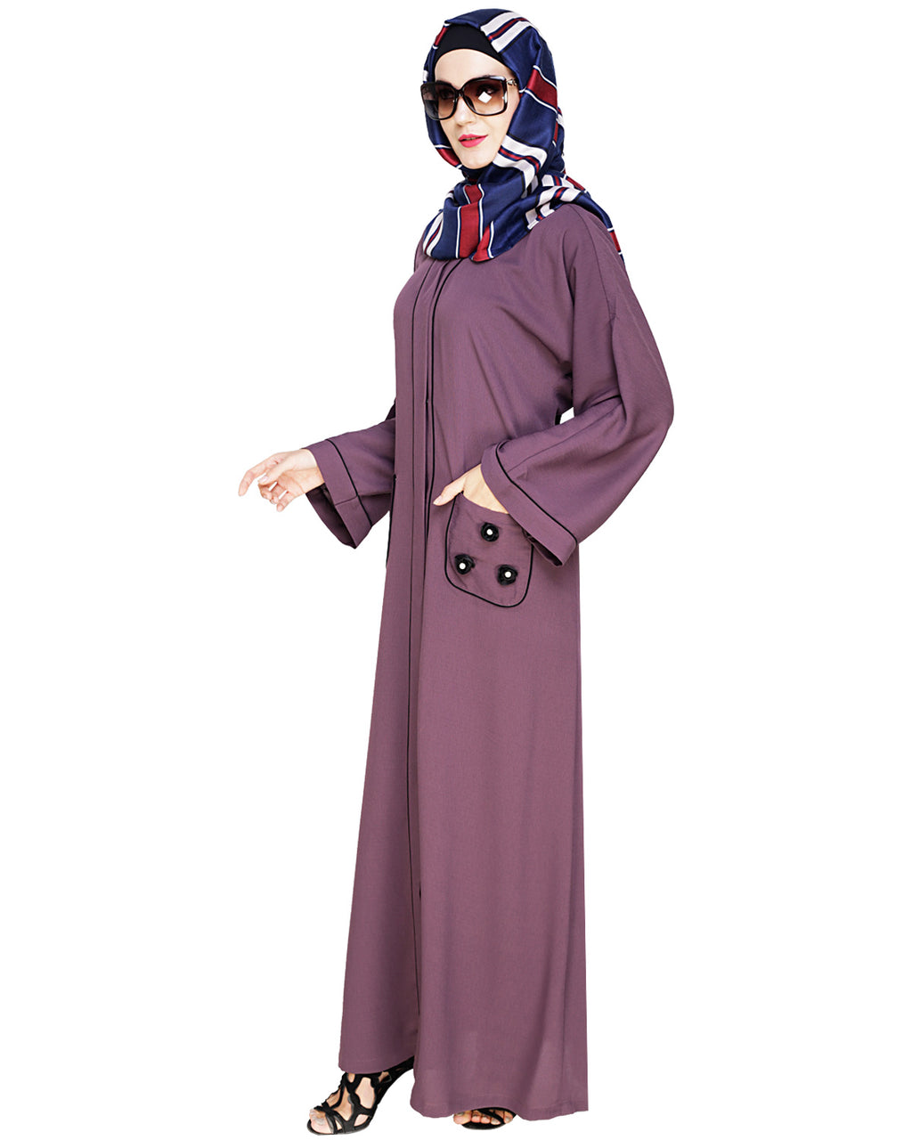 Classic Dubai Style Abaya Violet