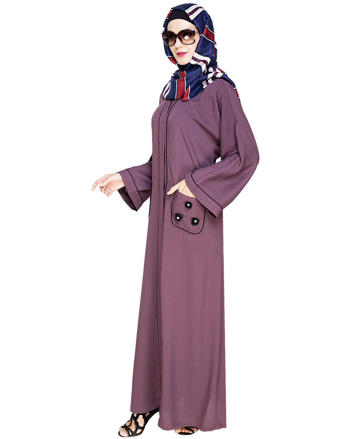 Classic Dubai Style Abaya Violet