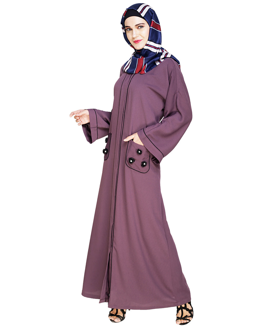 Classic Dubai Style Abaya Violet