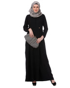 Flared Frock Style Abaya Black