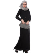 Flared Frock Style Abaya Black