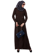 Flared Frock Style Abaya Brown