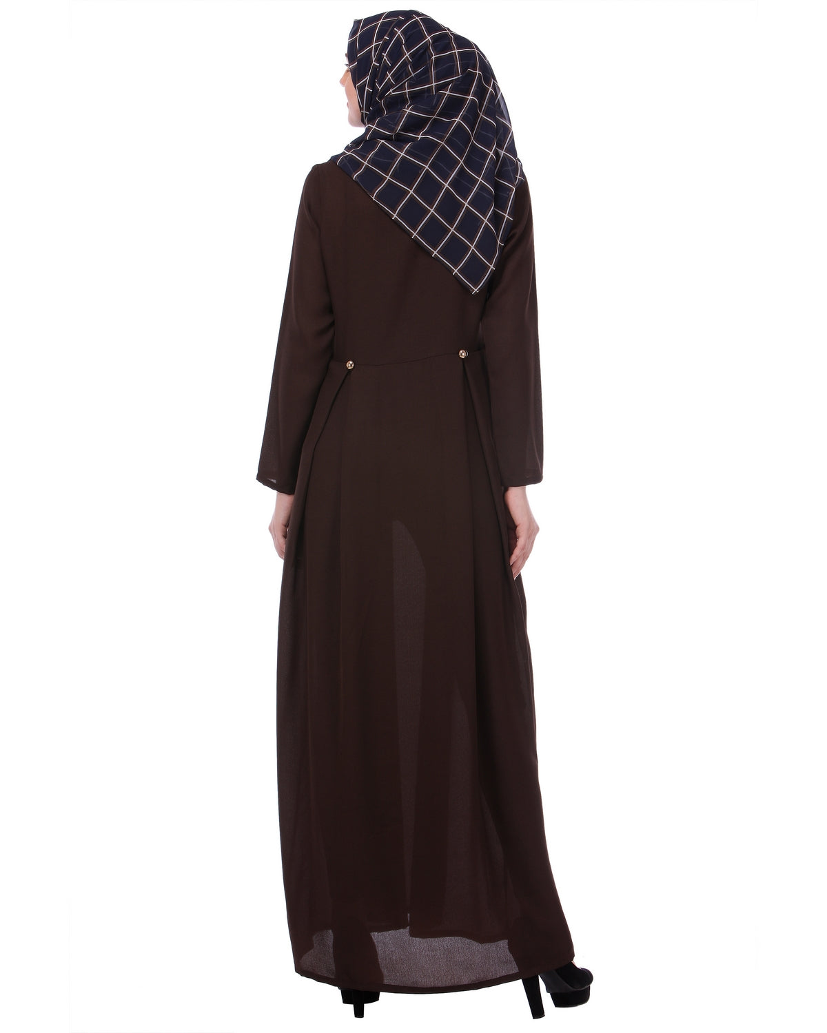 Flared Frock Style Abaya Brown