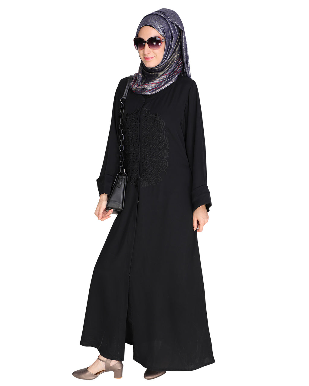 Modish Black Dubai Style Abaya Black