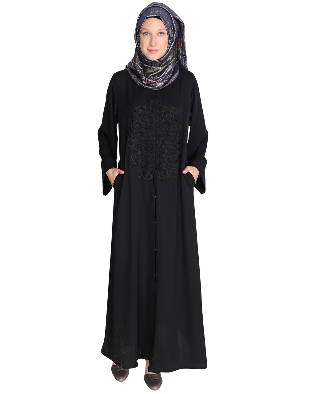 Modish Black Dubai Style Abaya Black