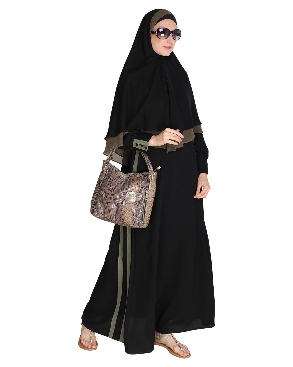 Abaya with Hijab Set Sage Green