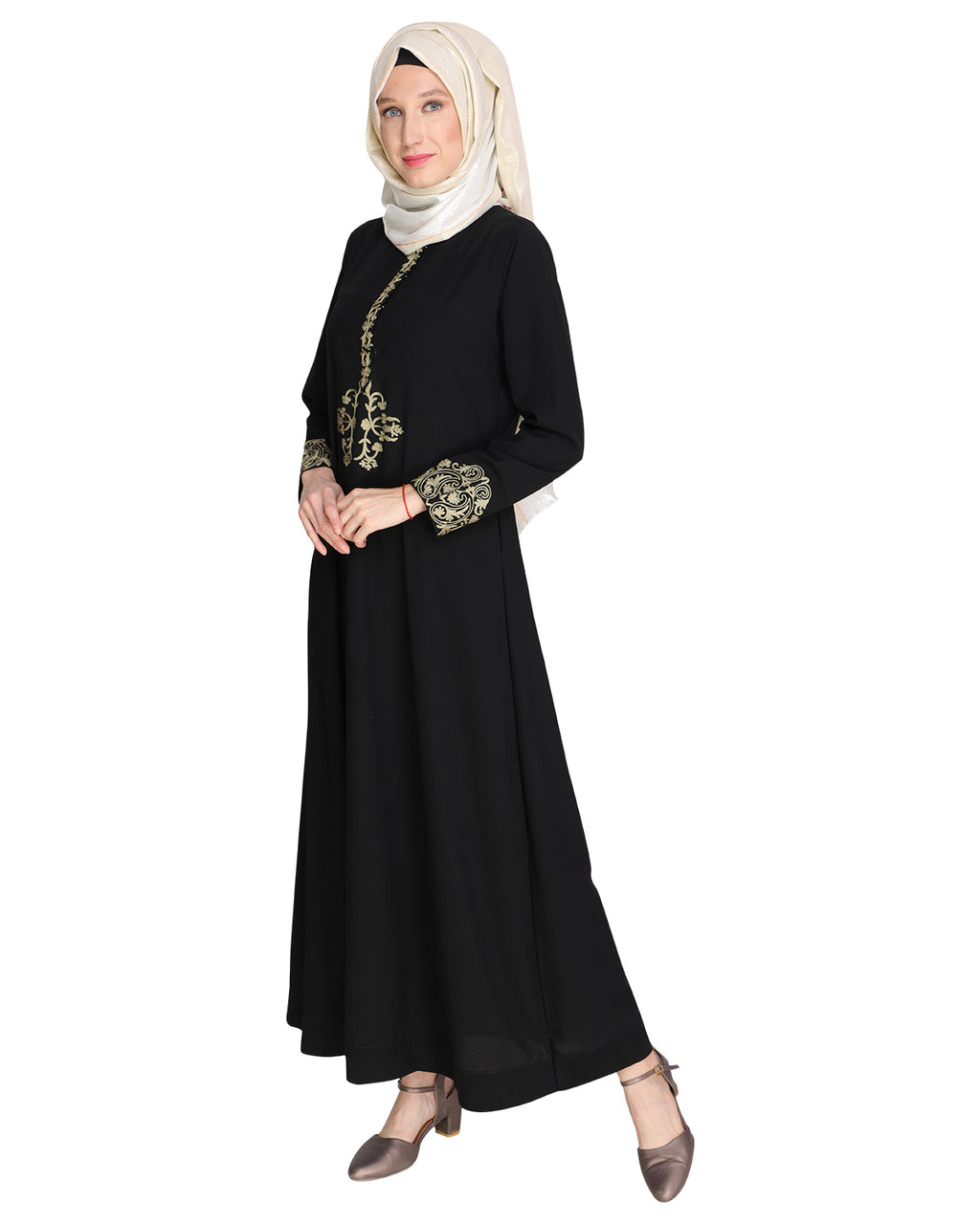 Persian Embroidered Abaya Black