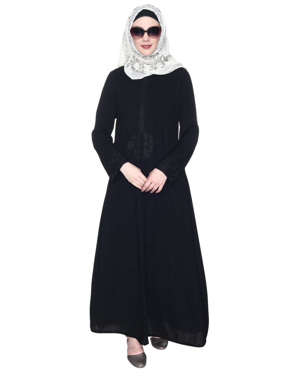 Persian Embroidered Abaya Black & Blue